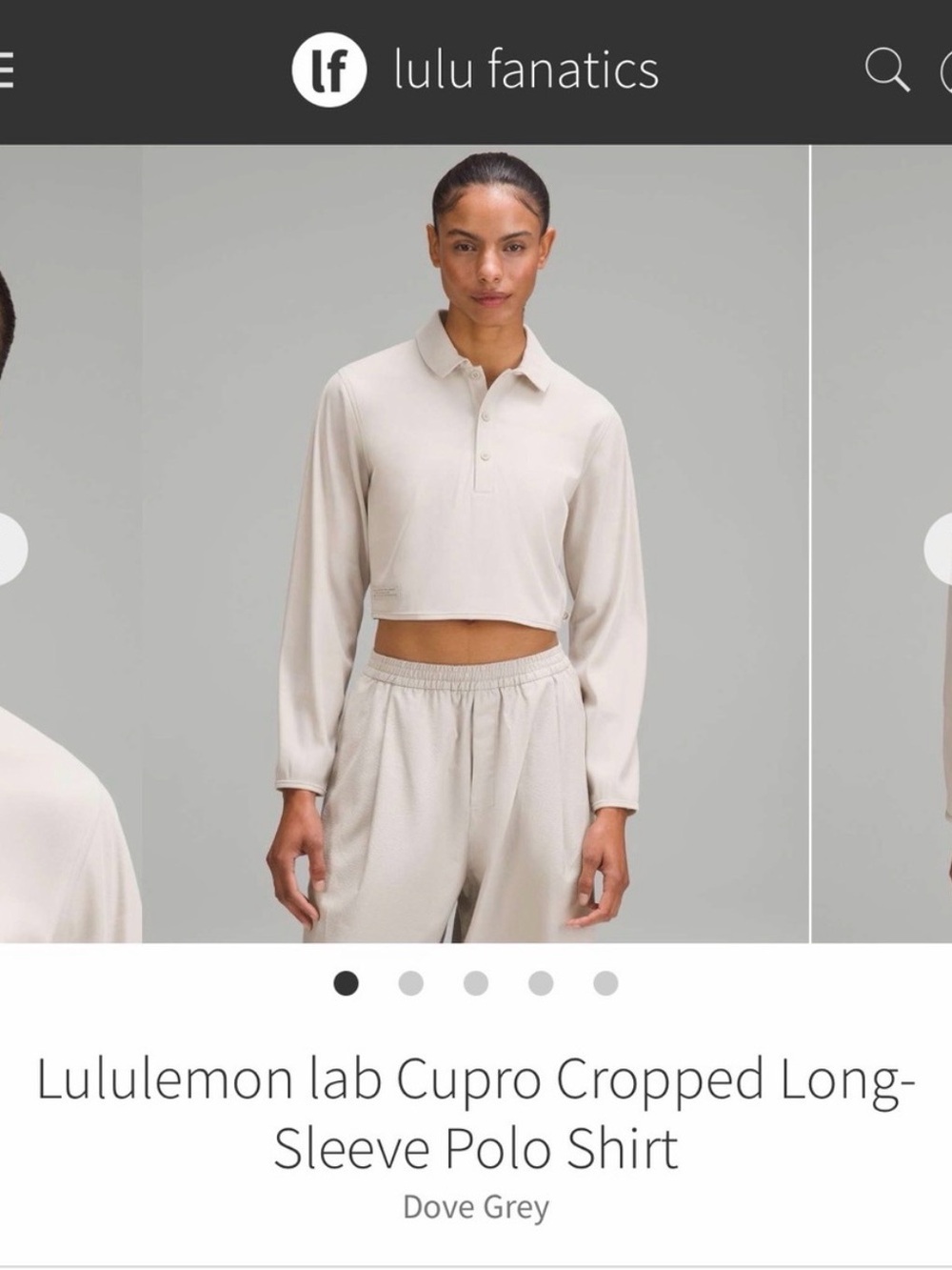lululemon Cupro Cropped Long‑Sleeve Polo Shirt